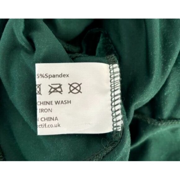 COLLECTIF London Moira Velvet Top Size Small Front Tie Dark Green Velvet - Picture 8 of 8